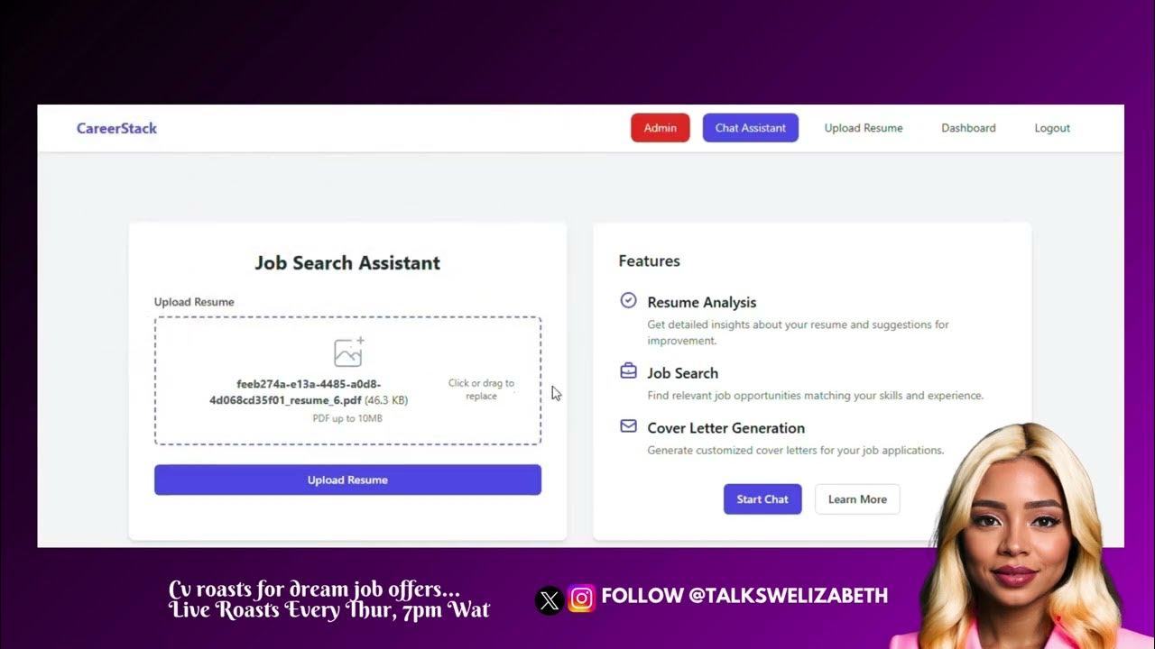 talkswelizabeth's tweet card. Roast your CV for dream job offers on #talkswelizabeth