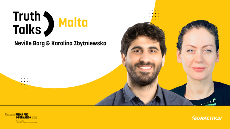 EurActivPoland's tweet card. In this episode, Neville Borg, journalist and fact-checker at Times of Malta, reveals the dominant fake news narratives circulating in the country.