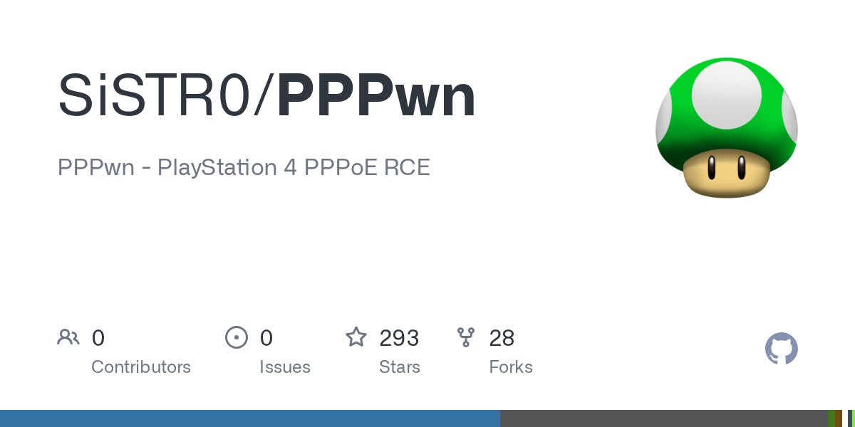 StretchEcho's tweet card. PPPwn - PlayStation 4 PPPoE RCE. Contribute to SiSTR0/PPPwn development by creating an account on GitHub.