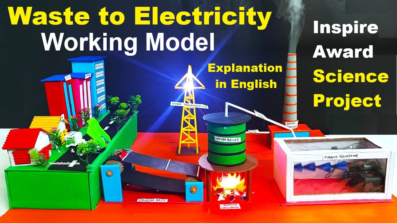 howtofunda's tweet card. waste to electricity working model - explanation in english - dry...