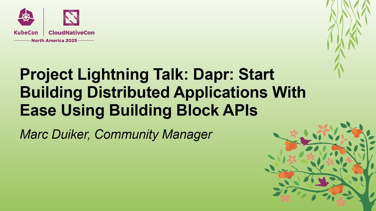 daprdev's tweet card. Project Lightning Talk: Dapr: Start Building Distributed Applications...