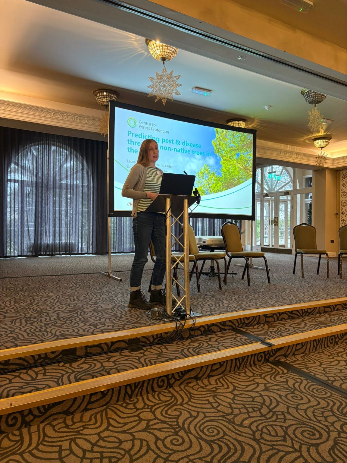 ForestProtectUK's tweet card. #BritainsForestFuture may be over, but the insights keep on coming 🎉 In yesterdays session on ‘Preparing for new threats’, #BritainsForestFuture attendees heard about how prediction tools, #spatia...