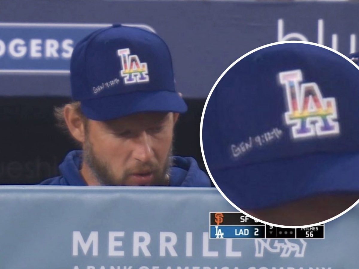 CSLewisDaily's tweet card. Clayton Kershaw wore a Bible-verse cap on Pride Night, quietly pointing to God’s covenant with the rainbow—and sparking conversation.