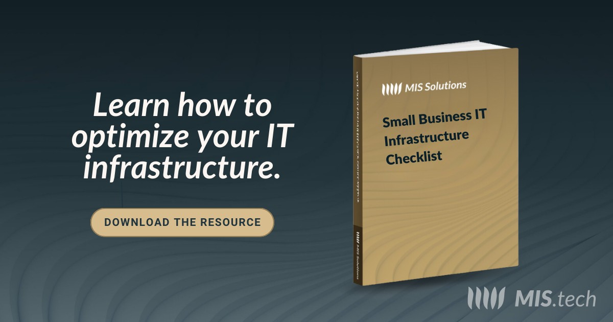 solutions_mis's tweet card. Streamline your small business IT infrastructure with our comprehensive checklist. Covering network setup, hardware, software, security, cloud services, and more to enhance your business efficiency...