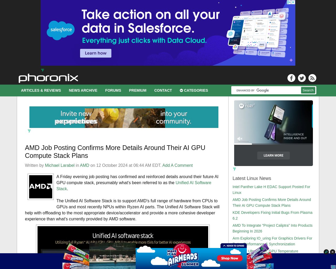 managetech_inc's tweet card. 要約: Phoronix.comの主筆はMichael Larabelで、2004年にサイトを創設。Linux