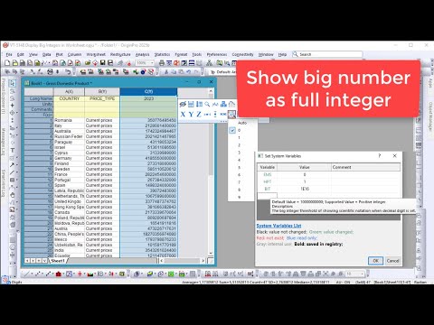 OriginLab's tweet card. Display Big Integers in Worksheet