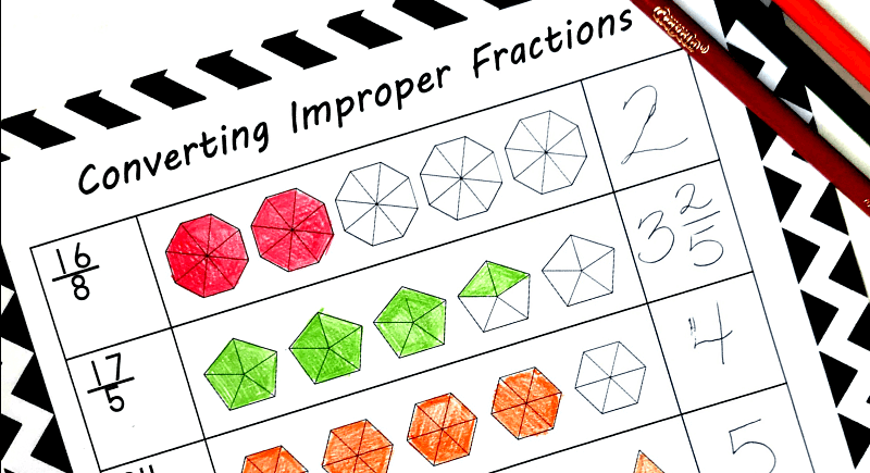mathgeekmama's tweet card. Kids will better understand improper fractions, division and more as they use visual models to convert improper fractions to mixed numbers. FREE!