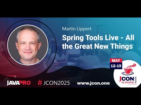 jcon_conference's tweet card. Spring Tools Live - All the Great New Things | Martin Lippert (EN)