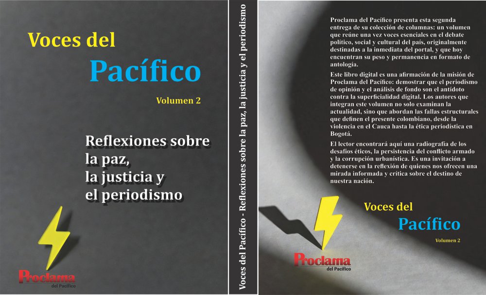 Proclama's tweet card. Proclama presenta Voces del Pacífico, una antología sobre paz, justicia y periodismo en el Cauca. Descarga el libro completo en PDF.