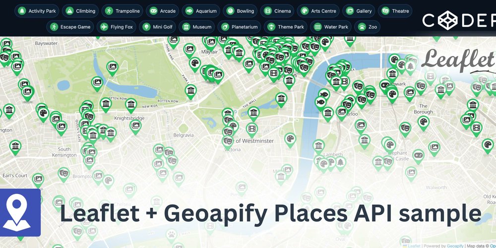geoapify's tweet card. In this tutorial, you’ll learn how to use the Geoapify Places API with Leaflet to display nearby...