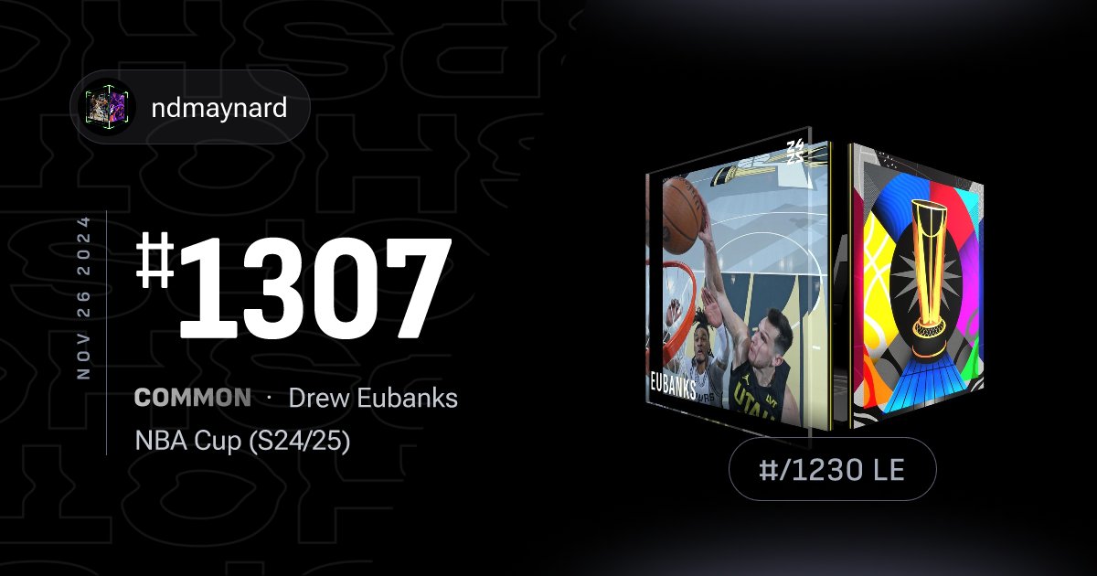 waybeyondthearc's tweet card. Nov 26 2024 — Tallied for 80 dunks during his career-opening 148-game rodeo in San Antonio, Drew Eubanks showed his former team that, although he’s no longer a “spur of the moment,” improvisational...