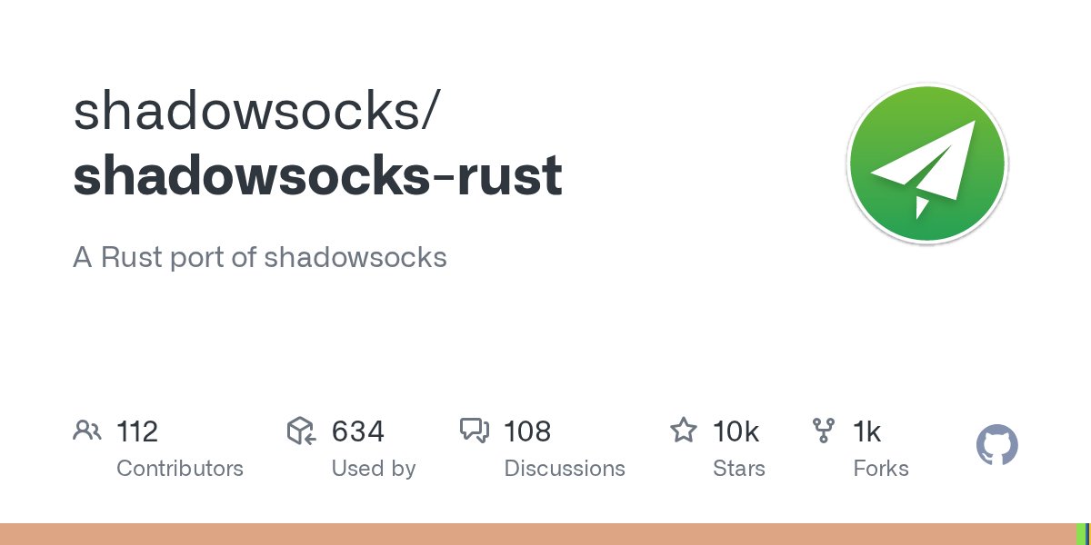 RustRepos's tweet card. A Rust port of shadowsocks. Contribute to shadowsocks/shadowsocks-rust development by creating an account on GitHub.