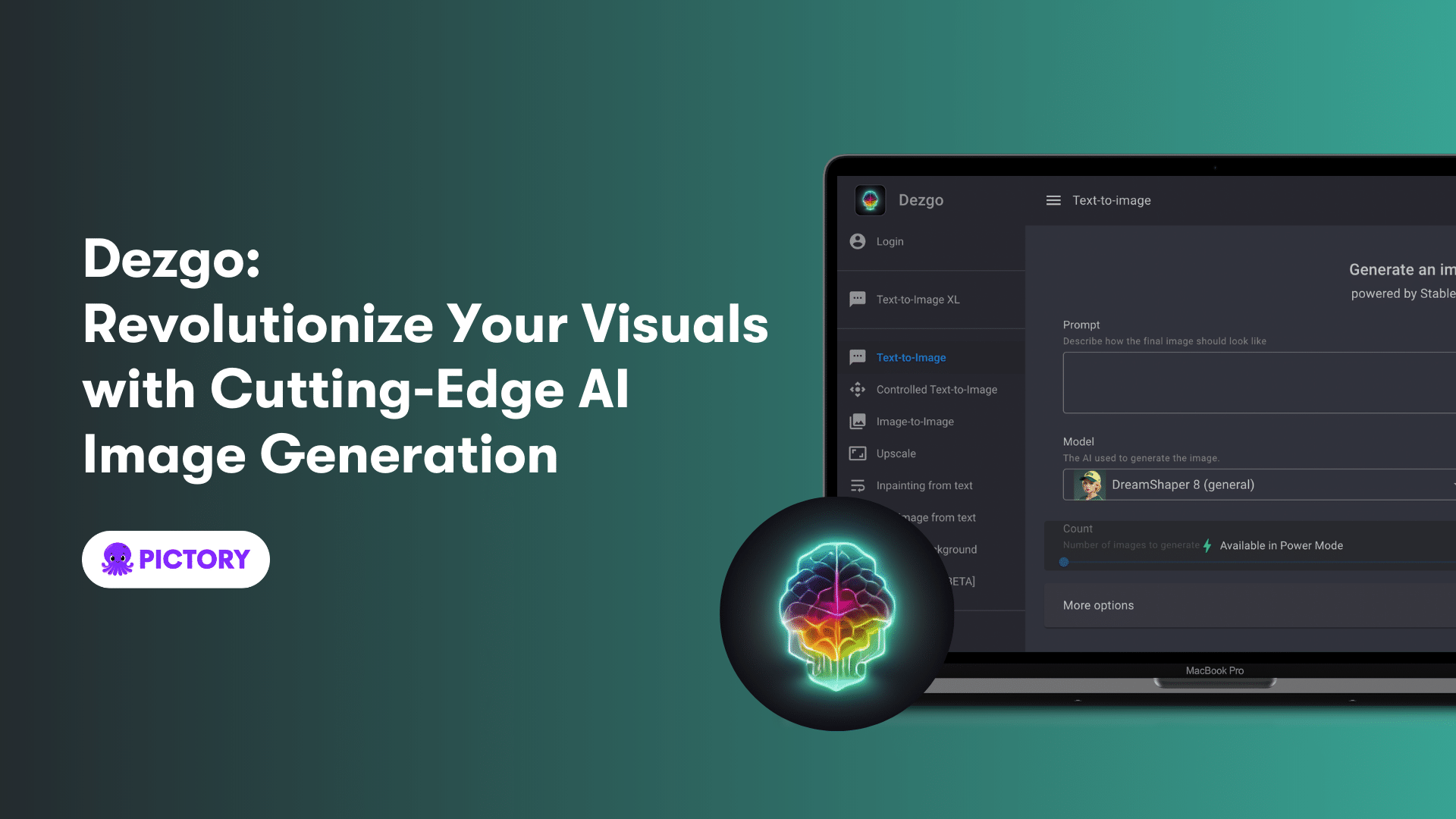 pictoryai's tweet card. Transform your ideas into stunning images with Dezgo AI Image Generator. Generate custom high-quality images effortlessly.