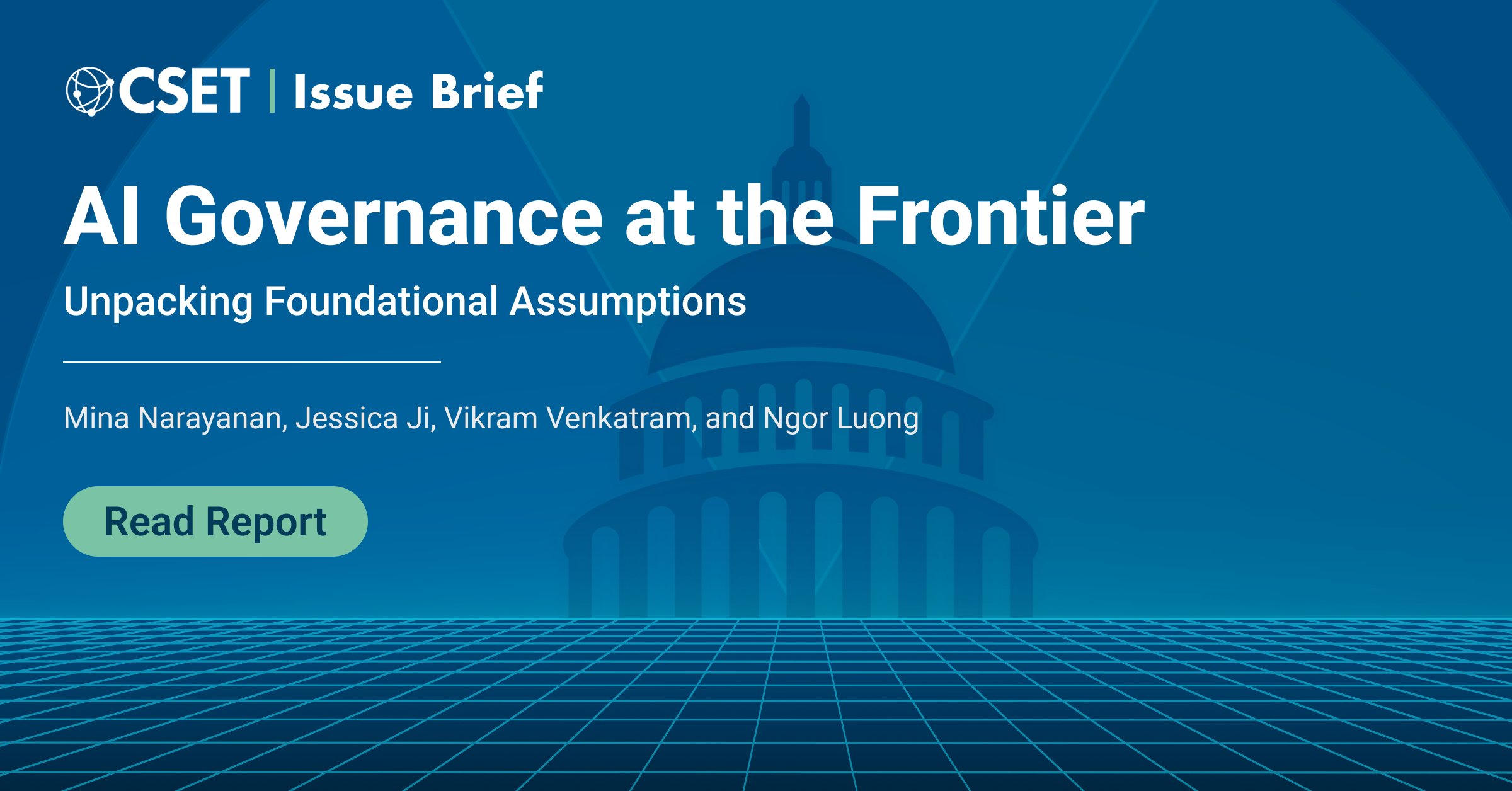 MinaNrn's tweet card. This report presents an analytic approach to help U.S. policymakers deconstruct artificial intelligence governance proposals by identifying their underlying assumptions, which are the foundational...