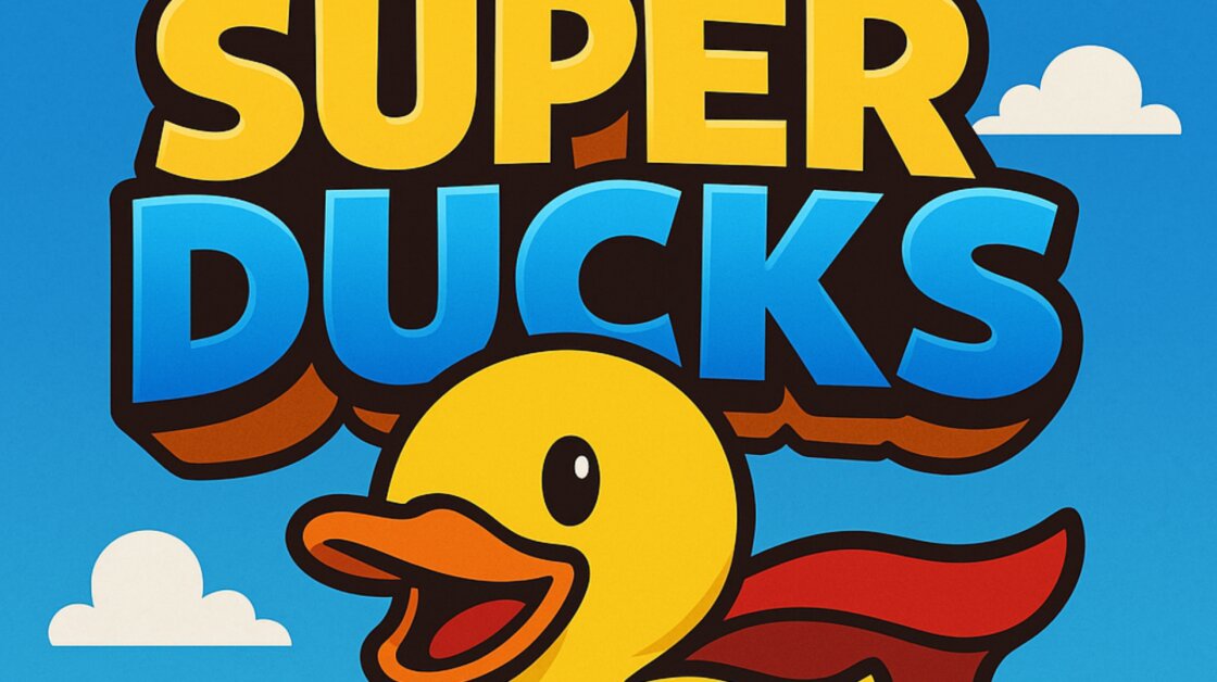 HTML5Arcade's tweet card. SuperDucks is a fast-paced platformer adventure where you control a brave duck navigating treacherous landscapes! Jump, glide, and dash across challenging levels filled with obstacles, enemies, and...