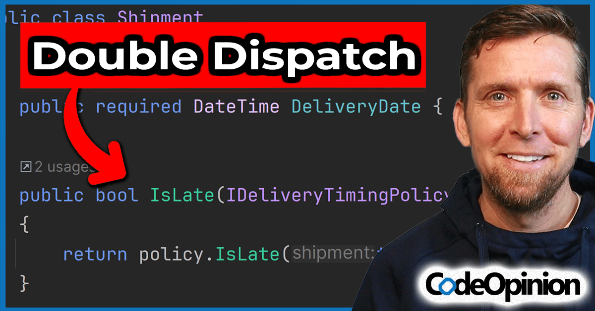 richcampbell's tweet card. Does your domain model not have dependencies? Injecting behavior into your domain using double dispatch could be the most DDD thing to do.