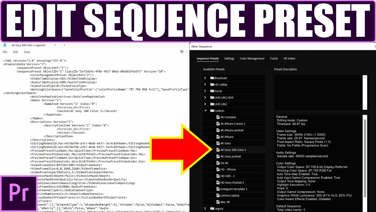 BhupinderTube's tweet card. How to Edit Premiere Pro Sequence Preset (Unlock or Unmute Audio...