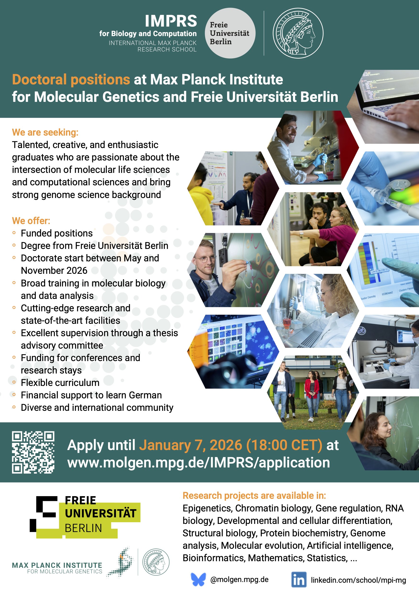 opportunitiesfy's tweet card. The International Max Planck Research School for Biology and Computation (IMPRS-BAC), jointly hosted by the Max Planck Institute for Molecular Genetics and