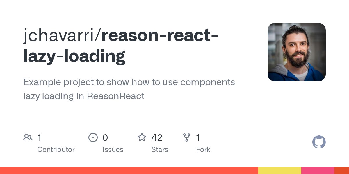 javierwchavarri's tweet card. Example project to show how to use components lazy loading in ReasonReact - jchavarri/reason-react-lazy-loading