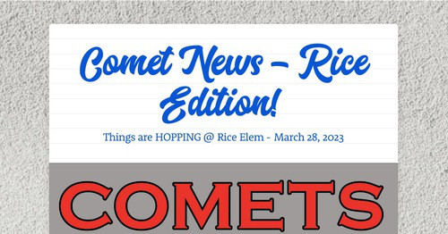 csdcomets's tweet card. Comet News - Rice Edition!