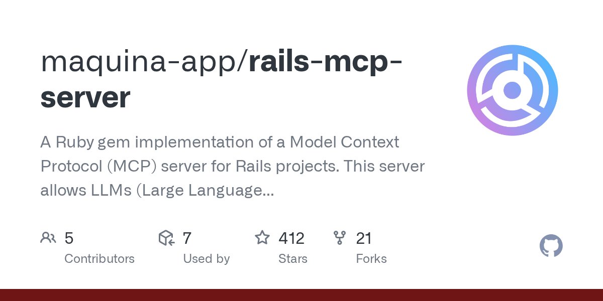 mario_chavez's tweet card. A Ruby gem implementation of a Model Context Protocol (MCP) server for Rails projects. This server allows LLMs (Large Language Models) to interact with Rails projects through the Model Context Prot...