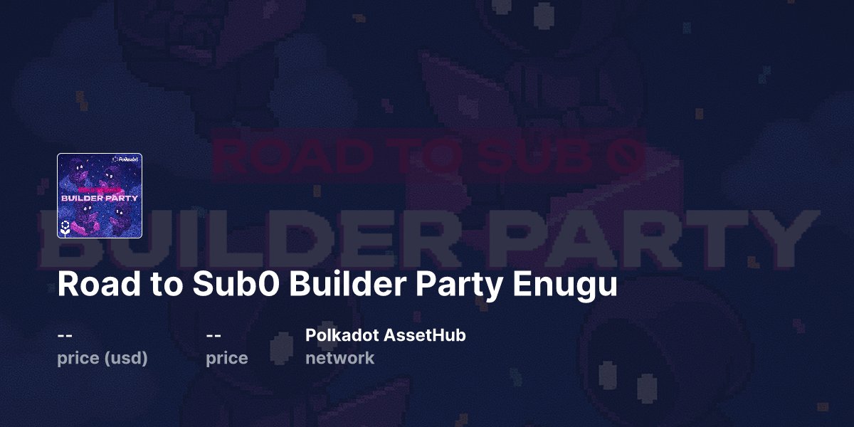 dat_rusty_dev's tweet card. This is a proof of attending the road to sub0 builder party workshop in Enugu