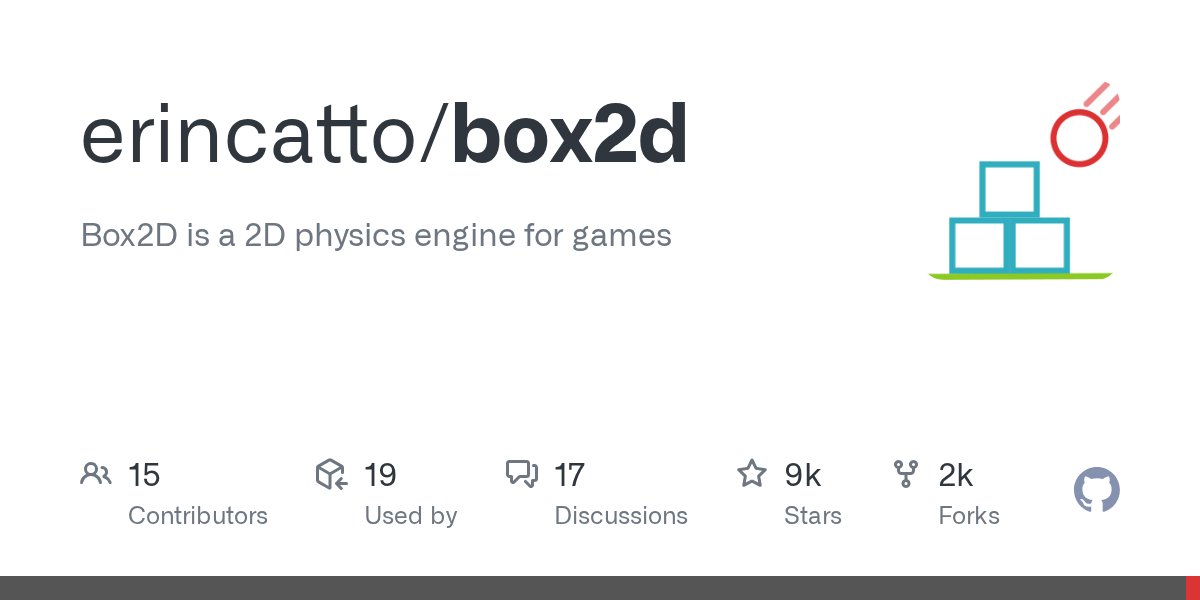 erin_catto's tweet card. Box2D is a 2D physics engine for games. Contribute to erincatto/box2d development by creating an account on GitHub.