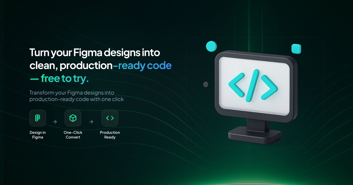 mhmtakifalp's tweet card. Generate production-ready HTML, React, Angular & Flutter code from your Figma designs instantly. Trusted by professional developers worldwide.