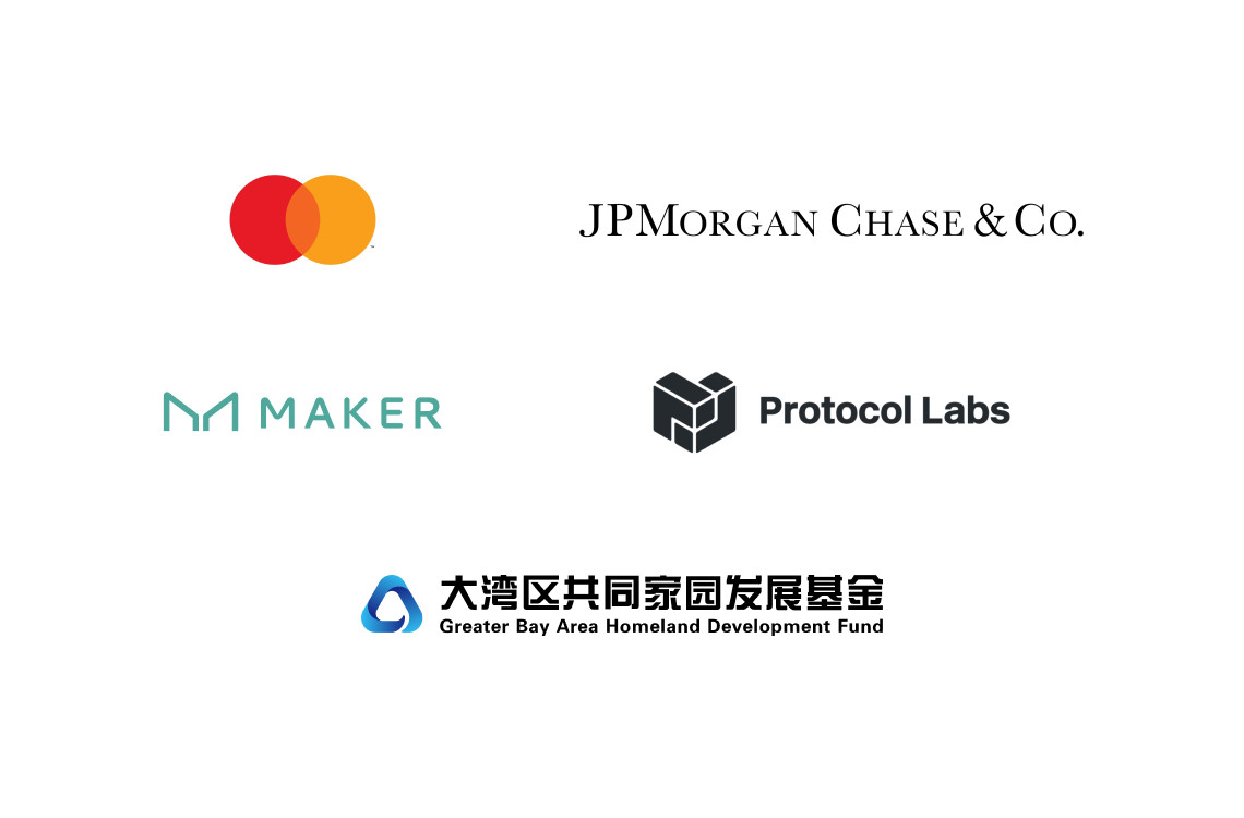 Consensys's tweet card. J.P. Morgan, Mastercard and UBS invested alongside Protocol Labs, The Maker Foundation, Fenbushi, Greater Bay Area Homeland Development Fund, The LAO and more.