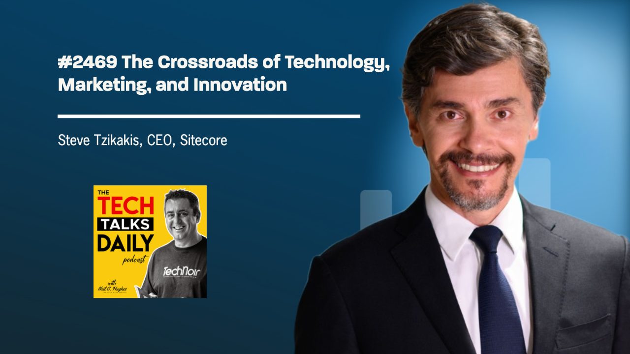 Sitecore's tweet card. Today, I welcome Steve Stathis Tzikakis, the dynamic CEO of Sitecore, a visionary in digital transformation with a legacy that spans continents and industries.