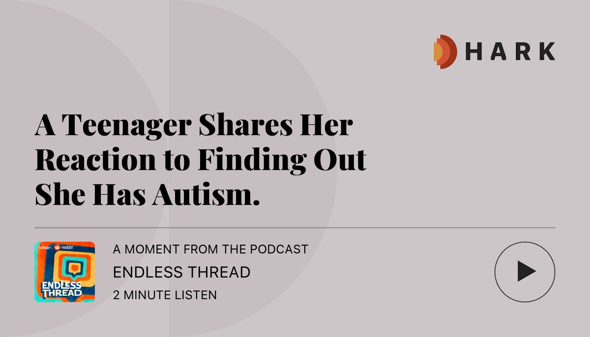 HarkAudio's tweet card. A moment from the podcast Endless Thread