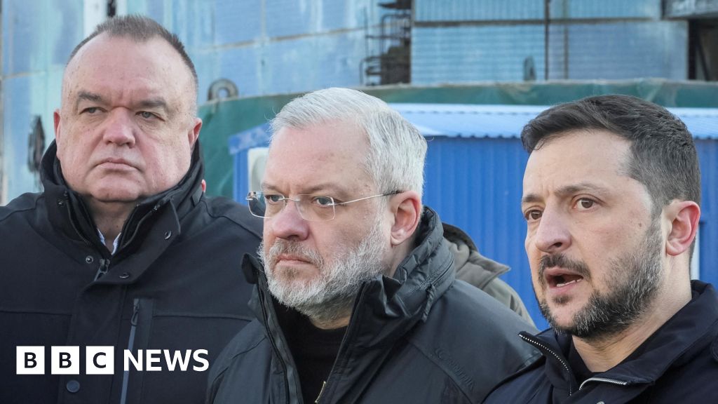 BBCWorld's tweet card. The Ukrainian president has called for the justice and energy ministers to be removed from their posts.