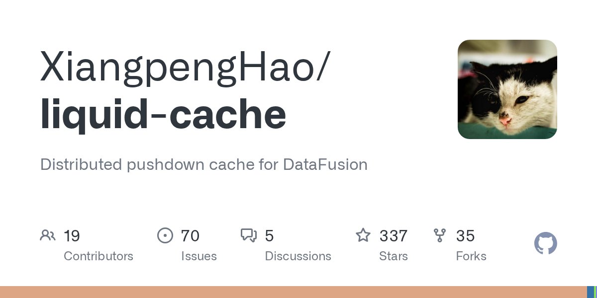 MOVNTDQ's tweet card. Distributed pushdown cache for DataFusion. Contribute to XiangpengHao/liquid-cache development by creating an account on GitHub.