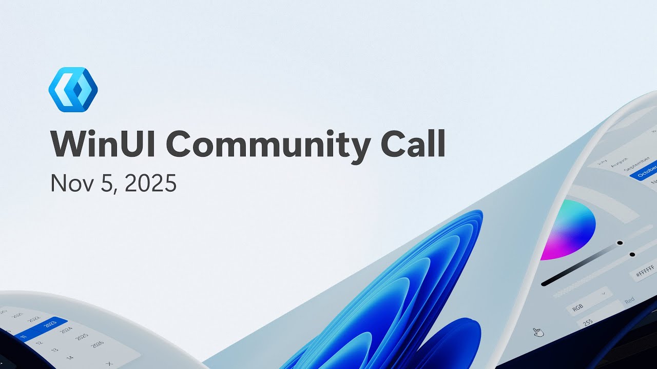 WindowsDocs's tweet card. WinUI Community Call - Nov 5, 2025