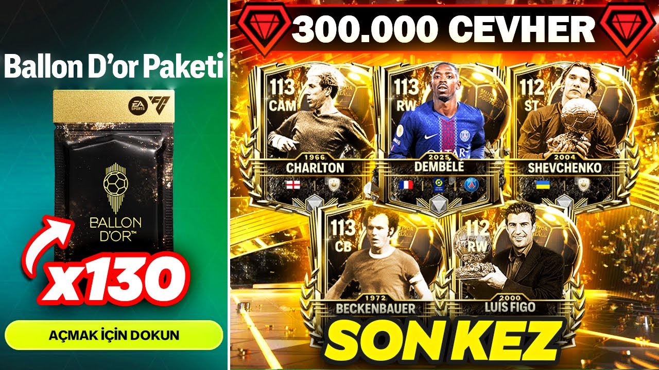 enezsarioglu's tweet card. BİTTİ.. SON KEZ 300 BİN CEVHER BALLON D’OR PAKET AÇILIMI 113 GEN...