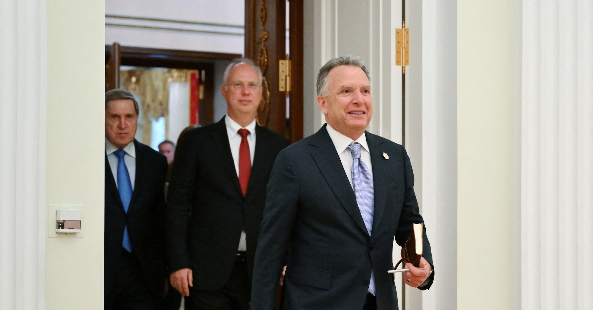 Reuters's tweet card. Russia said that the leak of a recording of a call between top advisers to Donald Trump and Vladimir Putin was an unacceptable attempt to undermine Ukraine peace negotiations and amounted to hybrid...