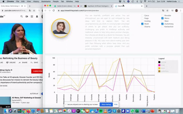 HayStackAIBCN's tweet card. Vidyard Recording
