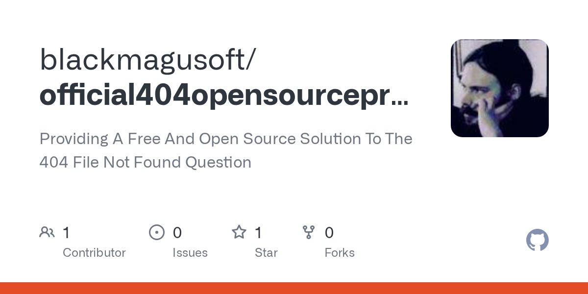 haveabj's tweet card. Providing A Free And Open Source Solution To The 404 File Not Found Question - blackmagusoft/official404opensourceproject