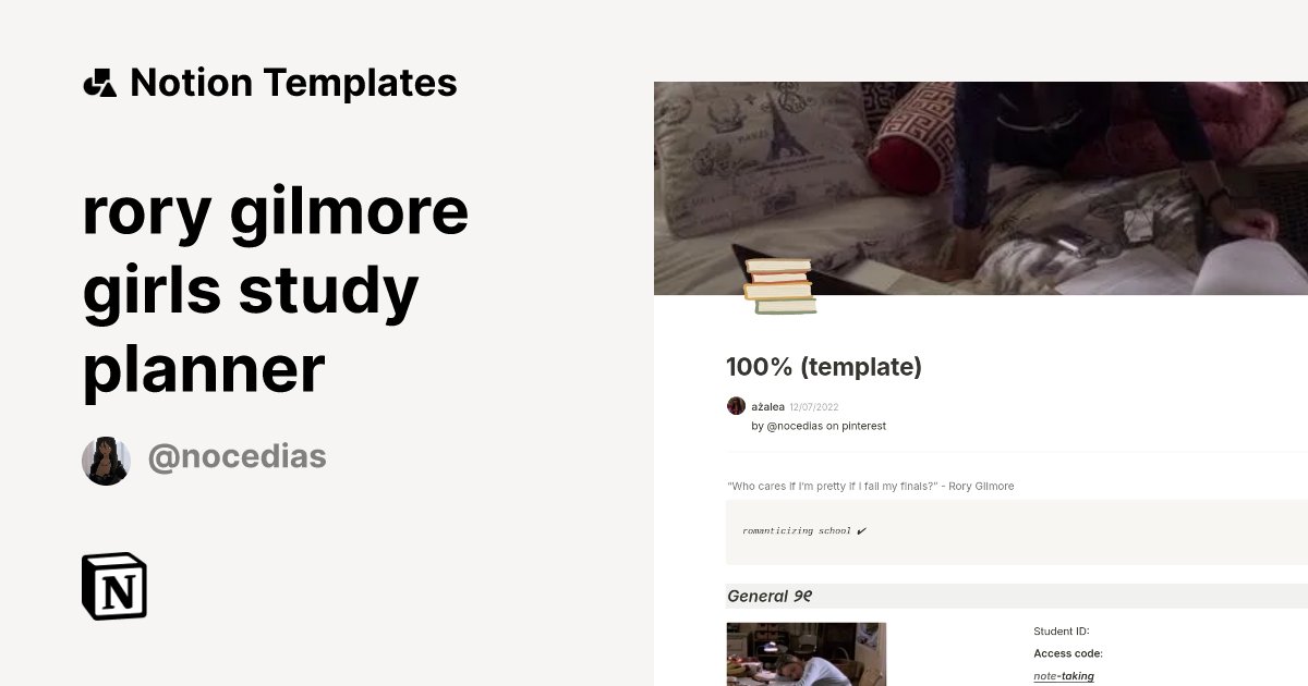 pcrkhs's tweet card. gilmore girls rory study template! (best viewed in dark mode) | Discover new ways to use Notion across work and life.