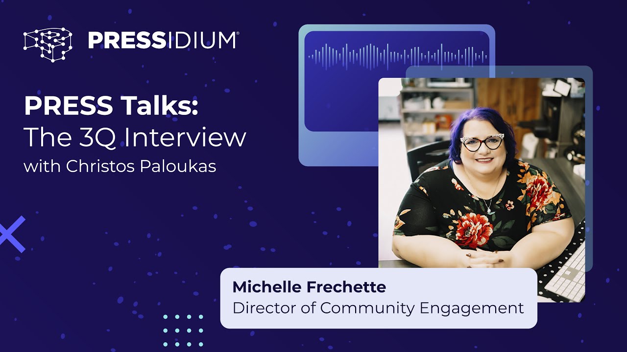 paloukas's tweet card. PRESS Talks: The 3Q Interview with Michelle Frechette