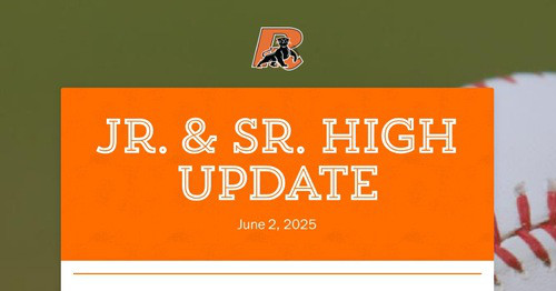 MrsWieseRHS's tweet card. Jr. & Sr. High Update