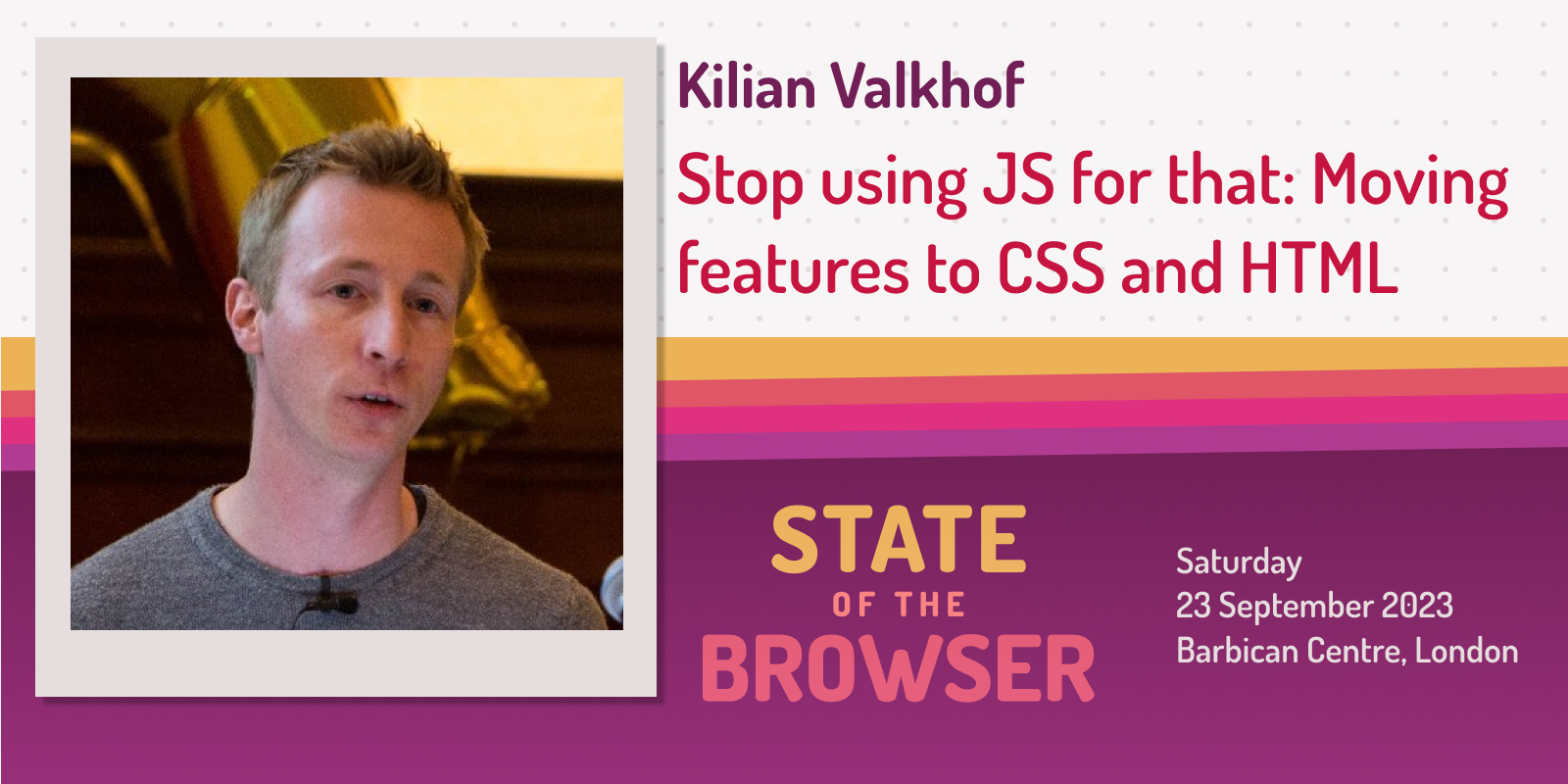 webstandards's tweet card. Kilian is a front-end developer with over 20 years of experience that switched from building websites to building apps to build websites with. He is interested in modern web development, desktop app...
