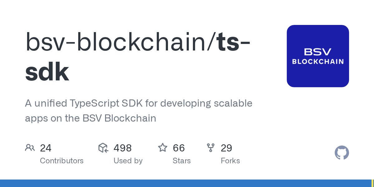 NFTNerdMode's tweet card. A unified TypeScript SDK for developing scalable apps on the BSV Blockchain - bsv-blockchain/ts-sdk