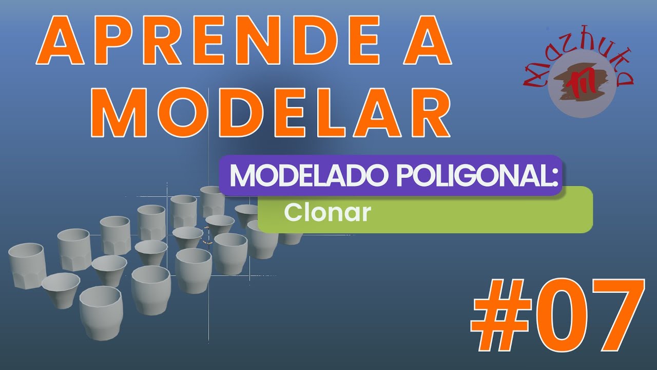 Mazhuka3D's tweet card. APRENDE A MODELAR - 03 Modelado Poligonal - 07 Clonar