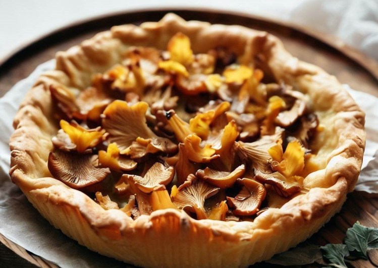 ForagingNetwork's tweet card. Indulge in the captivating flavours of the British countryside with our unique recipe for a Chantarelle Mushroom Tart.