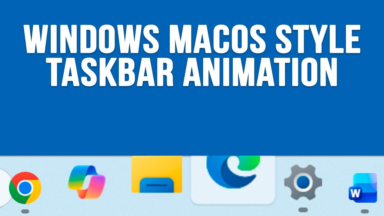OnlineCompTips's tweet card. Windows Taskbar Customization! Add a macOS Style Hover Over Animation...