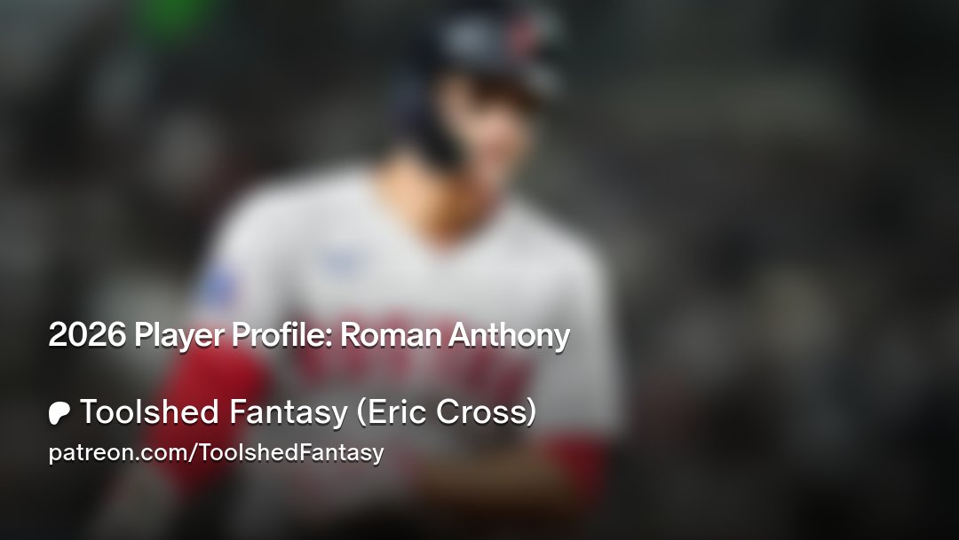 EricCrossMLB's tweet card. Get more from Toolshed Fantasy (Eric Cross) on Patreon