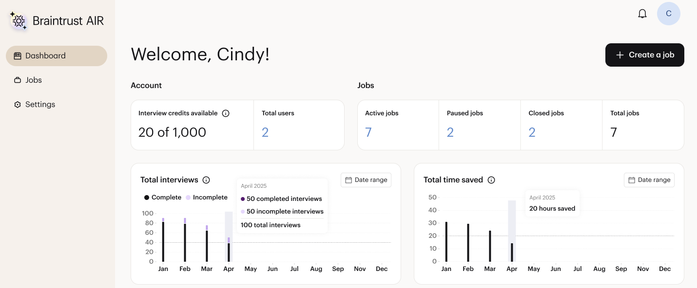 usebraintrust's tweet card. Everything you need to know about the AI-powered recruiting tool that helps companies hire faster, more fairly, and at scale.