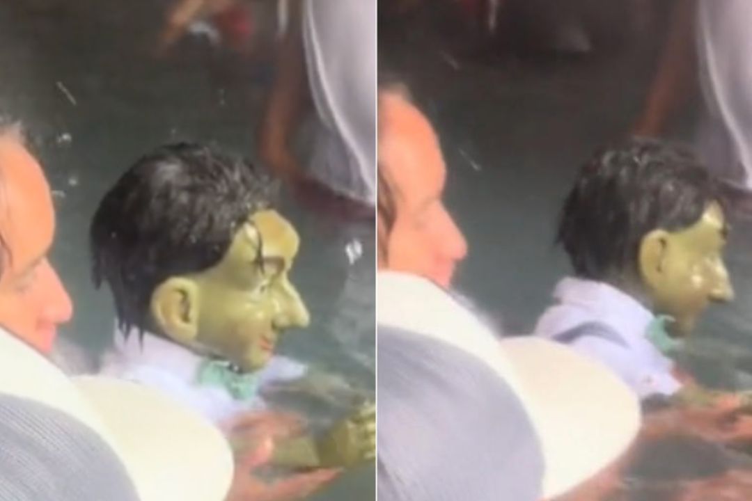 AztecaAgs's tweet card. En un video que fue subido a redes sociales, se observa a un duende nadando en las grutas de Tolantongo en Hidalgo; los internautas quedaron sorprendidos