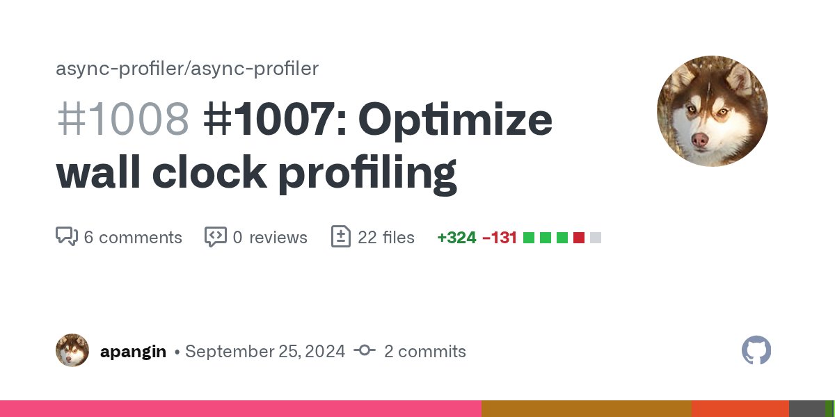 forked_franz's tweet card. Description Optimize wall clock profiling by skipping redundant samples when we know thread CPU time has not changed since the last sample. Related issues Resolves #1007. Motivation and context Mak...